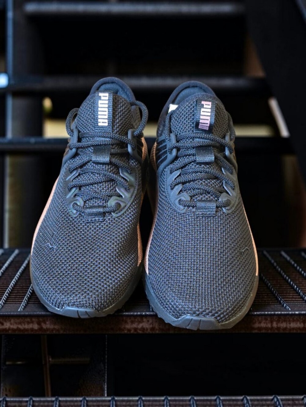 Puma Women's Black Sneakers with Rose Gold Accents
